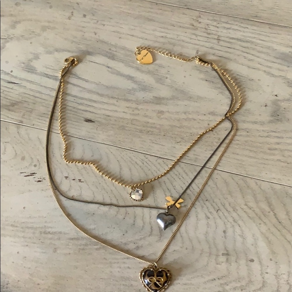 Betsey Johnson 3 Chain Necklace